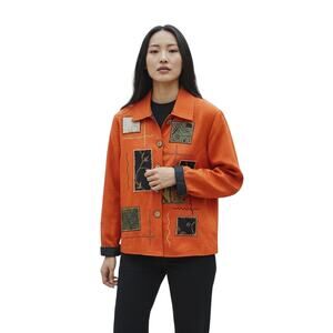 Alex Kim wearable Art Jacket Orange Women's Size Small